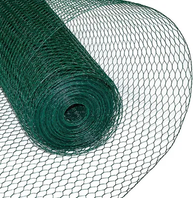 Produktbild von Sechseckgeflecht Volierendraht Hasendraht 0,50 x 25 m Drahtzaun Zaun grün 13 mm