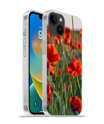 Produktbild von MuchoWow® Handyhülle Schutzhülle Hülle für Apple iPhone 14 Plus - Soft case Blumen - Mohnblumen - Natur - Rot Silikon Softcase Handy Hülle - Abbildung