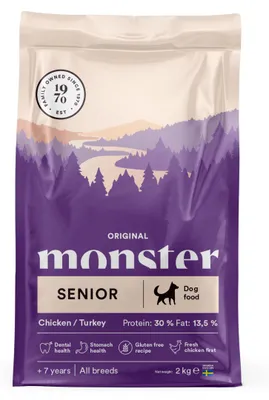 Zdjęcie produktu dla Monster Dog Original Senior 2kg Bezglutenowa Sucha Karma z Kurczakiem i Indykiem Dla Psów Starszych