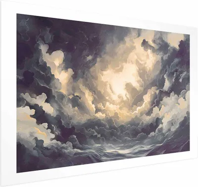 Produktbild von Posterpapier Poster - Epic Play of Light: The Sun Battling for Dominance Over the Clouds 30x21 cm Muster b-H-10054-ao-a
