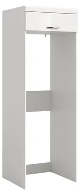 Produktbild von Waschmaschinenumbauschrank >Scout< in Weiß/Weiß hochglanz - 66x200x68cm (BxHxT)