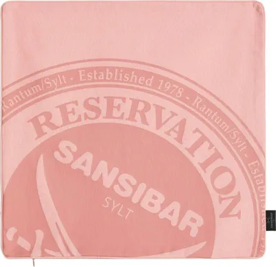 Produktbild von Sansibar Kissenbezug "Reservation Design" Kissenhülle, 45x45 cm, 100% Baumwolle, powder pink