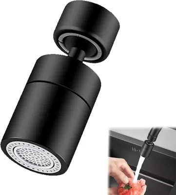 Produktbild von 360° drehbare Küchenarmatur Sprühkopf, Schwarz, geeignet für Küchen- und Badezimmerwaschbecken