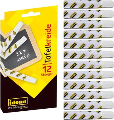 Obrázok produktu pre Idena krieda na čiernu tabuľu biela krabica 12 ks