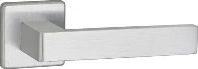 Image de Paire de béquilles Zibel pour porte, carré 7mm, chromé satiné - THIRARD