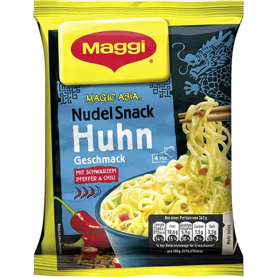 Obrázek produktu pro Maggi Magic Asia Noodle Snack Kuře s černým pepřem a chilli 62g