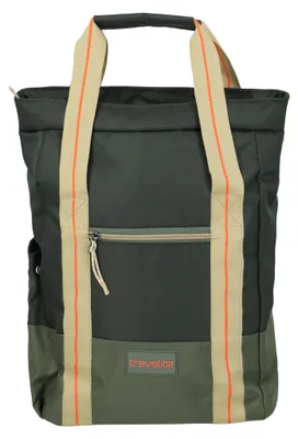 Produktbild von travelite Shopper Rucksack mit Laptopfach Color Craze Tote Bag / Backpack 14L Oliv dunkelgrün