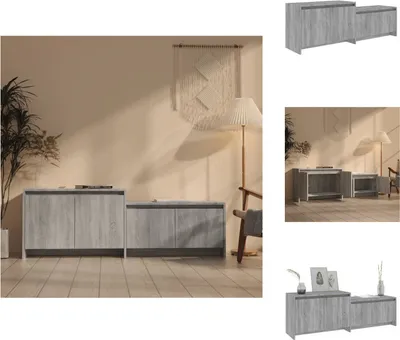 Produktbild von vidaXL TV-Schrank Sonoma-Eiche Grau 146,5x35x50 cm Holzwerkstoff -  TV-Möbel