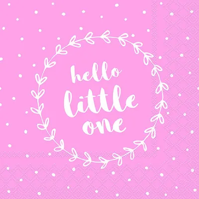 Produktbild von 20 Servietten Baby Geburt Hello little one rosa