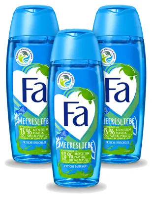 Obrázok produktu pre 3 kusy gélu na sprchovanie Fa Meeresliebe Fresh - 250 ml - výhodný balík