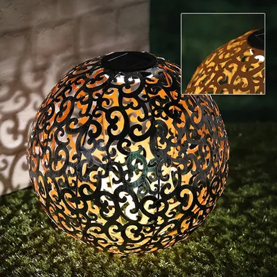 Obrázok produktu pre Solárna kovová guľa Deco - Ø 28,5 cm - teplá biela
