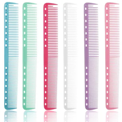Zdjęcie produktu dla 6 sztuk grzebieni do cięcia, wykonanych z włókna węglowego, odpornych na pękanie, wysoką odpornością na temperaturę, antystatyczne, o długości 18 cm