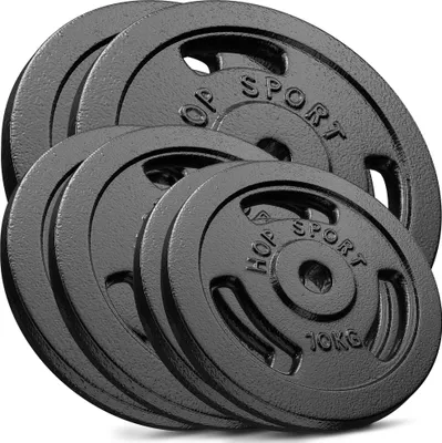Obrázok produktu pre Hop-sport Sada liatinových kotúčov 90kg (2x20, 2x15, 2x10)