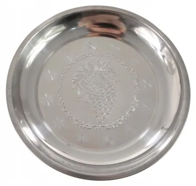 Produktbild von Flache Metall-Servierplatte mit 25 cm Durchmesser