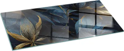 Obrázok produktu pre Sklenený podlahový panel 125x50 cm - Krbový panel zo skla - Krbový panel zo skla - Ochranné sklo - Ochranný panel proti iskrám - Sklenený podlahový panel protipožiarny - Ochranný panel proti teplu - Ochrana podlahy zo skla - Elegantné listy s textúrou