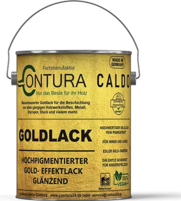 Produktbild von Contura Caldo Goldlack Goldfarbe Gold Effektlack Möbellack Holzlack Metalllack Möbel Farbe - 2Liter