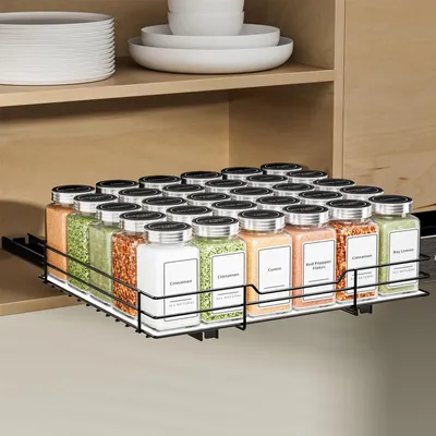 Produktbild von Ausziehbares Gewürzregal für den Schrank, schwarz