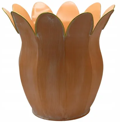 Produktbild von GlamurProjekt Metall-Blumenübertopf Orange Dekorativ 38cm