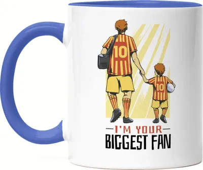 Produktbild von Biggest Fan Tasse Blau Vatertag Geschenkidee Fußball-Papa Sohn Größter Fan Bin Ich