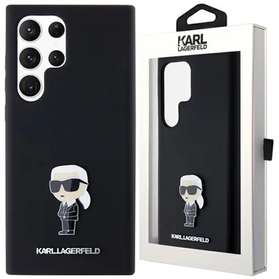Produktbild von Karl Lagerfeld Silicone Ikonik Metal Pin - Case für Samsung Galaxy S24 Ultra (schwarz)