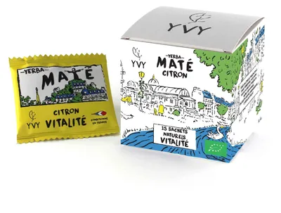 Imagen del producto de YVY MATÉ – Té de mate con limón y jengibre en bolsitas – Pack de 2 con 15 bolsitas cada uno – sin humo, fresco y revitalizante