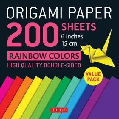 Obrázok produktu pre Origami papier 200 listov Dúhové farby 6" (15 cm)