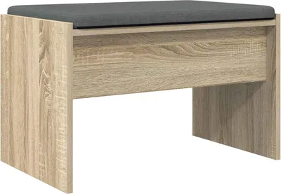 Obrázek produktu pro vidaXL Lavice do předsíně s polštářem, dub Sonoma, 63 x 38 x 40 cm