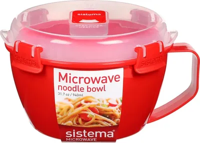 Produktbild von Sistema 1109, Schüssel, Rot, Transparent, 940 ml, Transparent, 3,97 Tassen, 156 mm