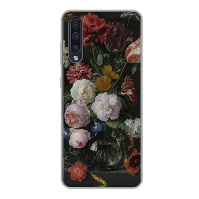 Produktbild von MuchoWow® Handyhülle Schutzhülle Hülle für Samsung Galaxy A50 Stilleben mit Blumen in einer Glasvase - Gemälde von Jan Davidsz. de Heem Silikon Softcase Handy Hülle - Mobiltelefonhülle
