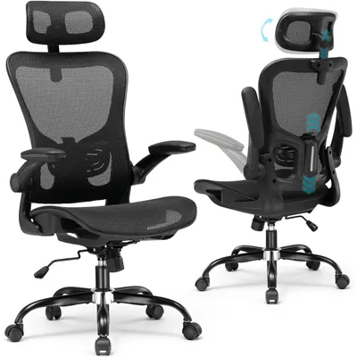 Ergonomischer Bürostuhl, Mesh, verstellbar, 150 kg, schwarz