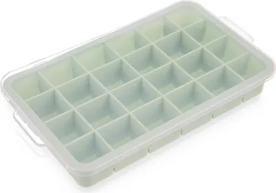 Obrázek produktu pro Orion | Forma na kostky ledu - se silikonovým víčkem - Tvořítko na kostky ledu - zelené - 22,5x13x3 cm - Tvořítko na kostky ledu