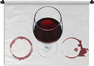 Produktbild von MuchoWow® Wandteppich Wandbehang Rotwein und Ringe auf einem weißen Hintergrund 60x45 cm Tapisserie Dekoration Wandtuch - Das Schlafzimmer