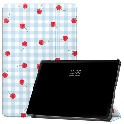 Immagine prodotto di Custodia a libro a tre ante imoshion Design per Samsung Galaxy Tab S9 da 11,0 pollici / S10 Lite / S10 FE / S9 FE da 10,9 pollici - Cherry Check
