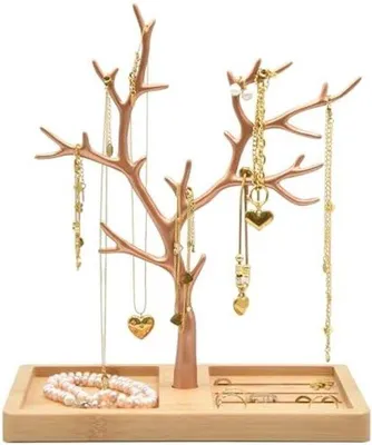 Produktbild von Bamboe-schmuckhalter mit Ringplatte - Elegante Schmuckaufbewahrung