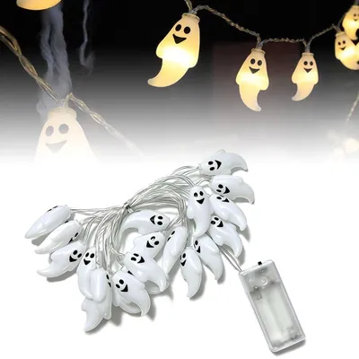 Halloween Lichterkette 3m 20 LED Geister warmweiß