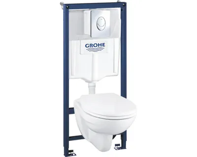 Obrázek produktu pro Závěsné WC set GROHE Solido Compact 4v1 bez splachovacího kruhu 39400000