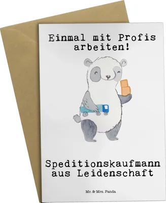 Produktbild von Mr. & Mrs. Panda Grußkarte Speditionskaufmann Leidenschaft - Weiß - Geschenk, valentinstagskarte, einladungskarten, kommunionskarte, weihnachtskarten, osterkarte
