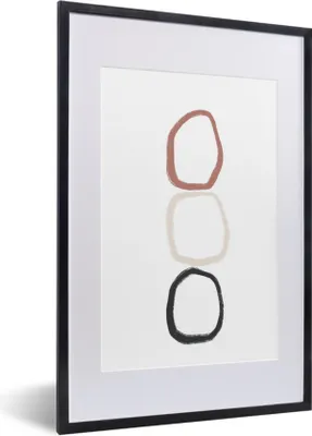 Produktbild von MuchoWow® Gerahmtes Poster Minimalismus - Geometrische Formen - Pastell 40x60 cm - Poster mit Schwarzem Bilderrahmen Wandposter Rahmen Foto Bilder - Poster in Rahmen