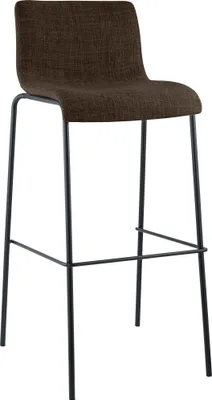 Immagine prodotto di Sgabello da bar Hoover in tessuto con telaio a 4 gambe nero