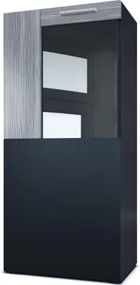 Produktbild von Vladon Stand-/Hänge Vitrine Movie, Schwarz matt/Avola-Anthrazit - Moderne Glasvitrine - (BxHxT): 50,5 x 111 x 32,5 cm