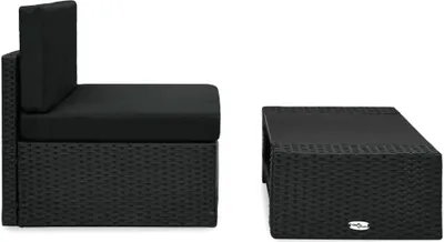 Obrázek produktu pro vidaXL 2dílná zahradní lehátková souprava Poly Rattan Black