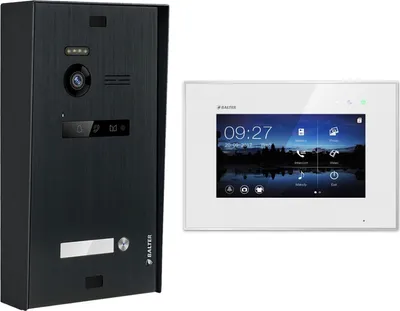 Produktbild von BALTER EVO Aufputz Schwarz 2-Draht BUS 7" Monitor Weiß Video Türsprechanlage Set für 1 Familienhaus