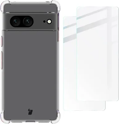 Produktbild von Bizon Case Clear Pack Case + 2x Glas für Google Pixel 7, Transparent
