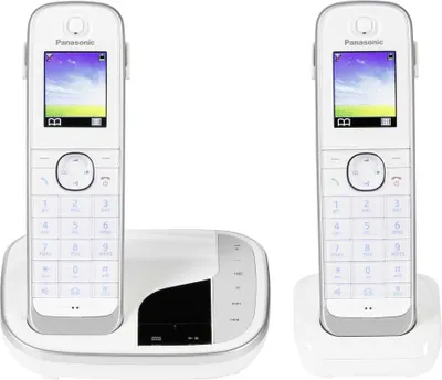 Immagine prodotto di Panasonic KX-TGJ322GW - Telefono cordless - Segreteria telefonica con ID chiamante - DECT - bianco + cornetta aggiuntiva