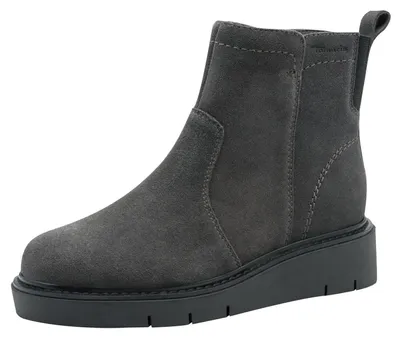 Produktbild von Tamaris Damen WIDE FIT Stiefelette aus Leder Keilabsatz, Antrac. Suede, 39