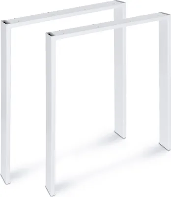 Obrázok produktu pre Magnetické Mobel 2X dizajnové stolovacie lišty Sklon kovové biele šikmé stolové nohy Nábytkové zákutia | Oceľový rám stola Sklon 70x72 cm