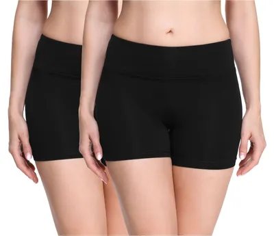 Produktbild von Merry Style Damen Shorts Radlerhose Boxershorts aus Viskose 2Pack MS10-284(Schwarz/Schwarz (2Pack), S)
