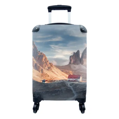 Produktbild von MuchoWow® Koffer Handgepäck Trolley Rollkoffer Kleine Reisekoffer mit 4 Rollen - Haus - Berge - Landschaft - Cabin Size < 55x40x23 cm & 55x40x20 cm - Fotokoffer - Kabinenkoffer - Boardgepäck - Reise-Box - Reisekoffer - Reisegepäck - Koffer mit Bild - Trolley für Kinder