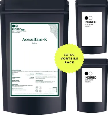 Produktbild von Acesulfam-K Pulver (40-100 Mesh) – 3kg (3X1kg)