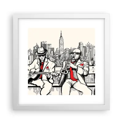 Produktbild von Gerahmtes Poster - Weißer Rahmen - Jazz Musik Musiker - 30x30 cm - Wand Bild - Wanddeko - Wandbilder - Kunstposter - Wandposter - Bilderrahmen - Bilder - Kunstdruck - Wandbild - P2WAC30x30-3599